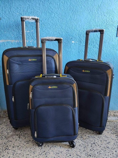 [Eco-201-Med-Azul/Caf] Maleta Economica 201 Med Azul/Cafe
